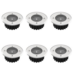 Solarlampe 6 x rund LED Garten Licht Bodenbeleuchtung Solar