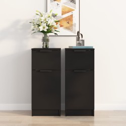 Sideboards 2 Stk. Schwarz 30x30x70 cm Holzwerkstoff
