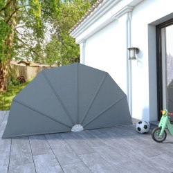 vidaXL Faltbarer Terrassen-Seitenfächer Grau 160 cm