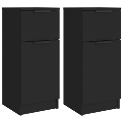 Sideboards 2 Stk. Schwarz 30x30x70 cm Holzwerkstoff