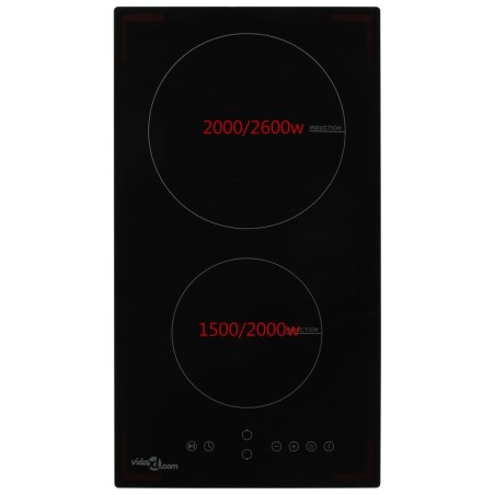 vidaXL Induktionskochfeld mit 2 Platten Touch Control Glas 3500 W 