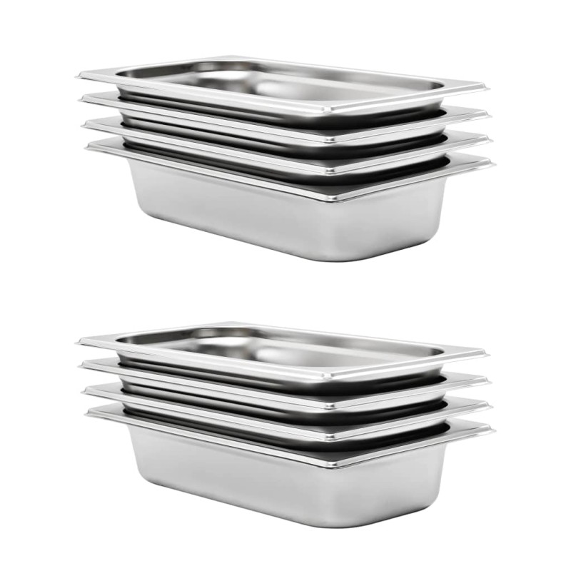 vidaXL Gastronormbehälter 8 Stk. GN 1/3 65 mm Edelstahl vidaXL Gastronormbehälter 8 Stk. GN 1/3 65 mm Edelstahl
