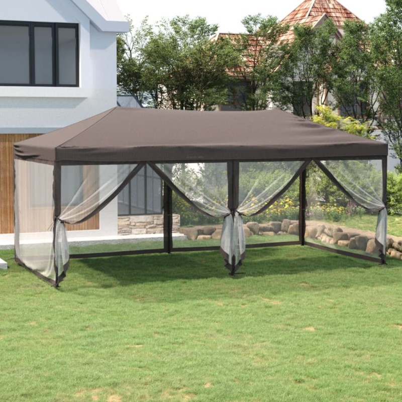 vidaXL Partyzelt Faltbar mit Seitenwänden Taupe 3x6 m vidaXL Partyzelt Faltbar mit Seitenwänden Taupe 3x6 m