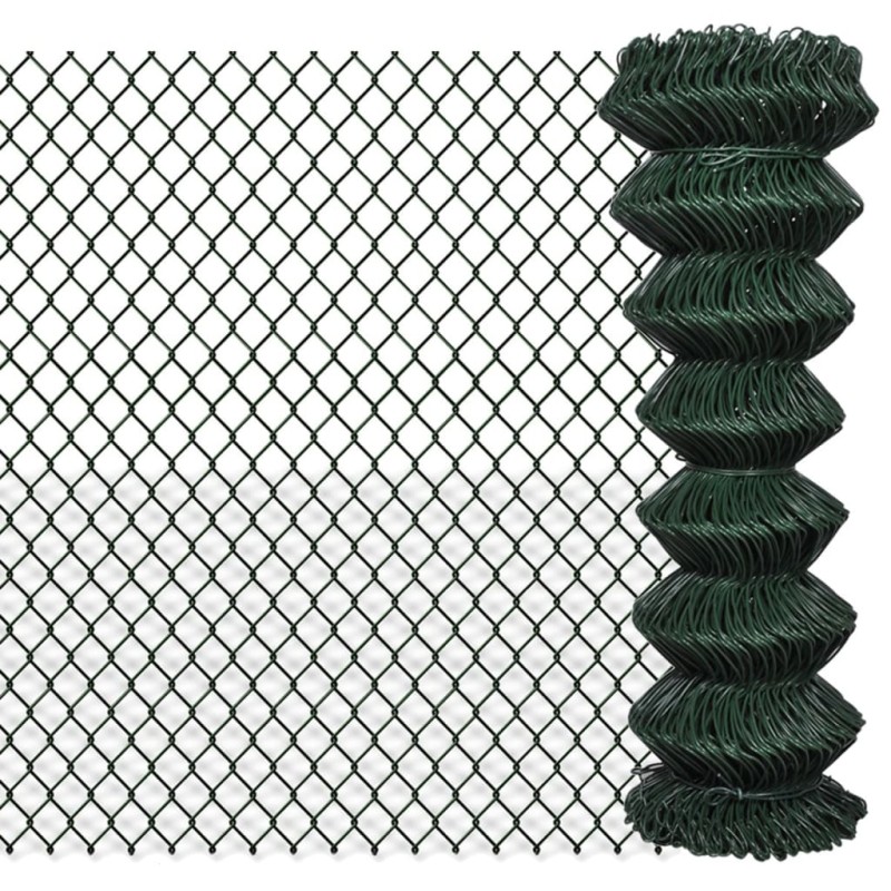 vidaXL Maschendrahtzaun Stahl 1,25x15 m Grün vidaXL Maschendrahtzaun Stahl 1,25x15 m Grün