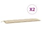 Gartenbank-Auflagen 2 Stk. Beige 180x50x7 cm Oxford-Gewebe Gartenbank-Auflagen 2 Stk. Beige 180x50x7 cm Oxford-Gewebe