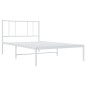 vidaXL Bettgestell mit Kopfteil Metall Weiß 75x190 cm vidaXL Bettgestell mit Kopfteil Metall Weiß 75x190 cm