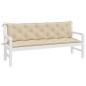 Gartenbank-Auflagen 2 Stk. Beige 180x50x7 cm Oxford-Gewebe Gartenbank-Auflagen 2 Stk. Beige 180x50x7 cm Oxford-Gewebe
