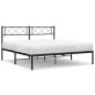 vidaXL Bettgestell mit Kopfteil Metall Schwarz 160x200 cm vidaXL Bettgestell mit Kopfteil Metall Schwarz 160x200 cm
