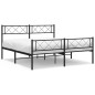 vidaXL Bettgestell mit Kopf- und Fußteil Metall Schwarz 135x190 cm vidaXL Bettgestell mit Kopf- und Fußteil Metall Schwarz 135x190 cm