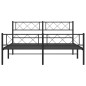 vidaXL Bettgestell mit Kopf- und Fußteil Metall Schwarz 135x190 cm vidaXL Bettgestell mit Kopf- und Fußteil Metall Schwarz 135x190 cm