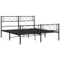vidaXL Bettgestell mit Kopf- und Fußteil Metall Schwarz 135x190 cm vidaXL Bettgestell mit Kopf- und Fußteil Metall Schwarz 135x190 cm