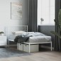 vidaXL Bettgestell mit Kopfteil Metall Weiß 90x190 cm vidaXL Bettgestell mit Kopfteil Metall Weiß 90x190 cm