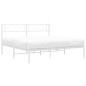 vidaXL Bettgestell mit Kopfteil Metall Weiß 140x190 cm vidaXL Bettgestell mit Kopfteil Metall Weiß 140x190 cm