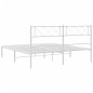 vidaXL Bettgestell mit Kopfteil Metall Weiß 140x190 cm vidaXL Bettgestell mit Kopfteil Metall Weiß 140x190 cm