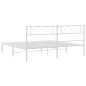 vidaXL Bettgestell mit Kopfteil Metall Weiß 180x200 cm vidaXL Bettgestell mit Kopfteil Metall Weiß 180x200 cm