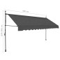vidaXL Einziehbare Markise Handbetrieben mit LED 400 cm Anthrazit vidaXL Einziehbare Markise Handbetrieben mit LED 400 cm Anthrazit