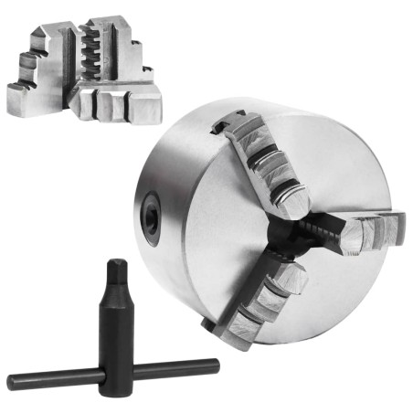 vidaXL 3-Backen-Drehfutter Selbstzentrierend 100 mm Stahl 