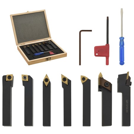 vidaXL 12-tlg. Drehmeißel-Set mit Wendeplatten 12x12 mm 80 mm