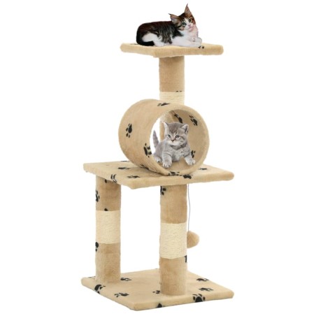 vidaXL Katzen-Kratzbaum Sisal 65 cm Beige Pfoten-Aufdruck