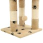 vidaXL Katzen-Kratzbaum Sisal 65 cm Beige Pfoten-Aufdruck vidaXL Katzen-Kratzbaum Sisal 65 cm Beige Pfoten-Aufdruck