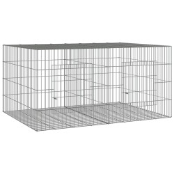 vidaXL Kaninchenkäfig 2 Paneele 110x79x54 cm Verzinktes Eisen