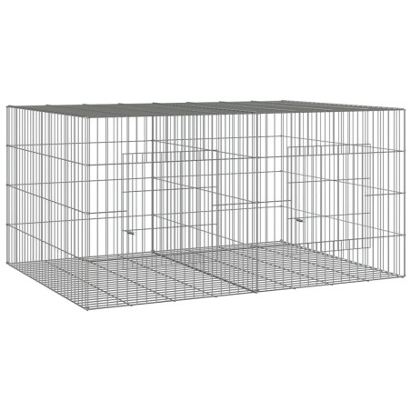 vidaXL Kaninchenkäfig 2 Paneele 110x79x54 cm Verzinktes Eisen