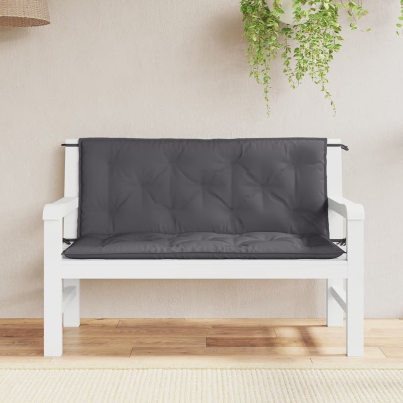 Gartenbank-Auflagen 2 Stk. Anthrazit 120x50x7 cm Oxford-Gewebe Gartenbank-Auflagen 2 Stk. Anthrazit 120x50x7 cm Oxford-Gewebe