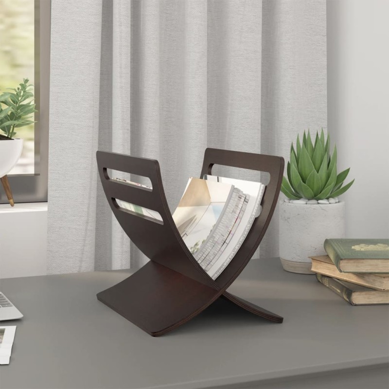 vidaXL Zeitungsständer Holz Freistehend Braun vidaXL Zeitungsständer Holz Freistehend Braun
