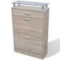 vidaXL Schuhschrank mit Schubfach & oberes Glasregal Holz Eichenoptik vidaXL Schuhschrank mit Schubfach & oberes Glasregal Holz Eichenoptik