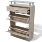 vidaXL Schuhschrank mit Schubfach & oberes Glasregal Holz Eichenoptik vidaXL Schuhschrank mit Schubfach & oberes Glasregal Holz Eichenoptik