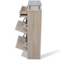 vidaXL Schuhschrank mit Schubfach & oberes Glasregal Holz Eichenoptik vidaXL Schuhschrank mit Schubfach & oberes Glasregal Holz Eichenoptik