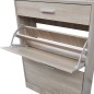 vidaXL Schuhschrank mit Schubfach & oberes Glasregal Holz Eichenoptik vidaXL Schuhschrank mit Schubfach & oberes Glasregal Holz Eichenoptik