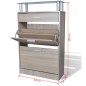 vidaXL Schuhschrank mit Schubfach & oberes Glasregal Holz Eichenoptik vidaXL Schuhschrank mit Schubfach & oberes Glasregal Holz Eichenoptik