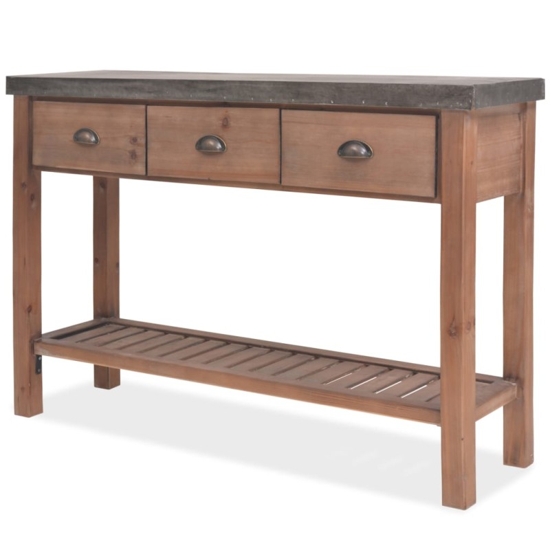 vidaXL Konsolentisch Tannenholz Massiv 122 x 35 x 80 cm vidaXL Konsolentisch Tannenholz Massiv 122 x 35 x 80 cm