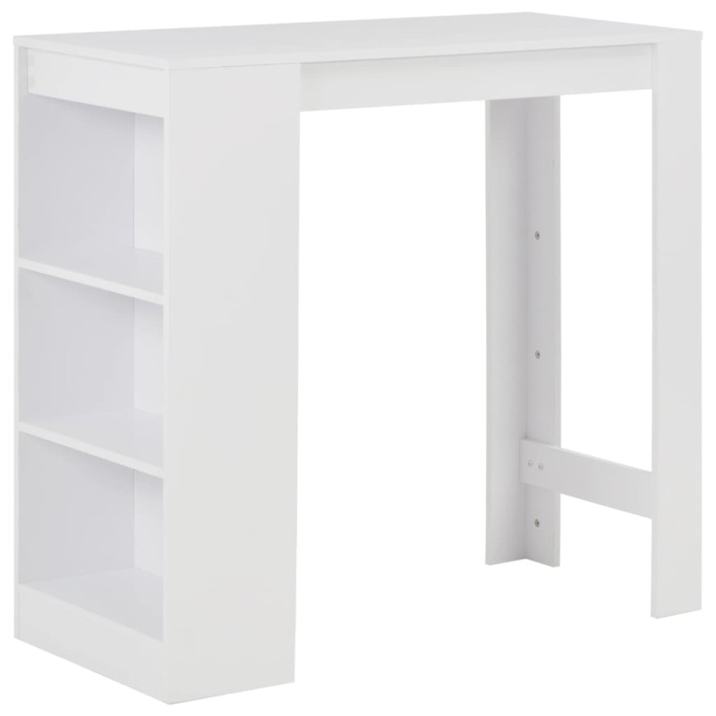 vidaXL Bartisch mit Regal Weiß 110x50x103 cm vidaXL Bartisch mit Regal Weiß 110x50x103 cm