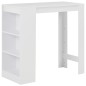 vidaXL Bartisch mit Regal Weiß 110x50x103 cm vidaXL Bartisch mit Regal Weiß 110x50x103 cm