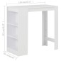 vidaXL Bartisch mit Regal Weiß 110x50x103 cm vidaXL Bartisch mit Regal Weiß 110x50x103 cm