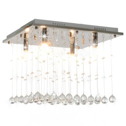 vidaXL Deckenleuchte mit Kristallperlen Silbern Cubic G9