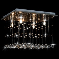 vidaXL Deckenleuchte mit Kristallperlen Silbern Cubic G9