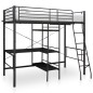 vidaXL Etagenbett mit Tischrahmen Schwarz Metall 90x200 cm vidaXL Etagenbett mit Tischrahmen Schwarz Metall 90x200 cm