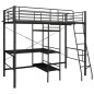 vidaXL Etagenbett mit Tischrahmen Schwarz Metall 90x200 cm vidaXL Etagenbett mit Tischrahmen Schwarz Metall 90x200 cm