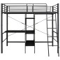 vidaXL Etagenbett mit Tischrahmen Schwarz Metall 90x200 cm vidaXL Etagenbett mit Tischrahmen Schwarz Metall 90x200 cm