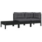 vidaXL 3-tlg. Garten-Lounge-Set mit Kissen Schwarz Kiefer Massivholz vidaXL 3-tlg. Garten-Lounge-Set mit Kissen Schwarz Kiefer Massivholz