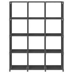 vidaXL Würfel-Regal 12 Fächer Grau 103x30x141 cm Stoff 