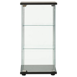 vidaXL Vitrinenschrank Hartglas Schwarz