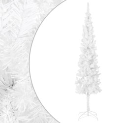vidaXL Schlanker Weihnachtsbaum Weiß 210 cm