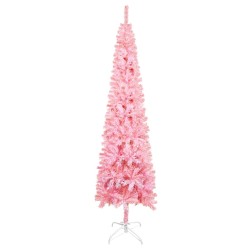 vidaXL Schlanker Weihnachtsbaum Rosa 120 cm 