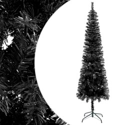 vidaXL Schlanker Weihnachtsbaum Schwarz 180 cm 
