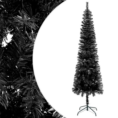 vidaXL Schlanker Weihnachtsbaum Schwarz 180 cm 