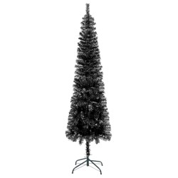 vidaXL Schlanker Weihnachtsbaum Schwarz 180 cm 
